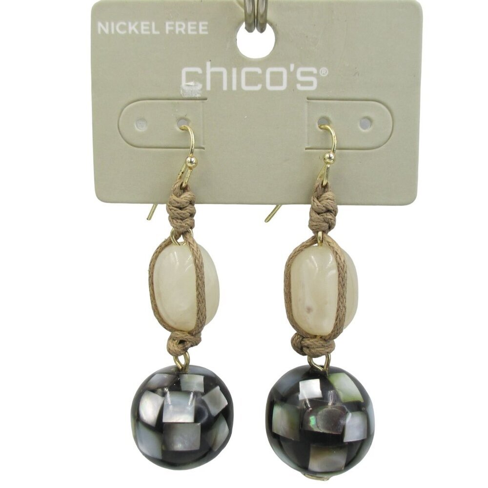 Chico's Artsy Drop Handcrafted Earrings NWT $49 Eclectic